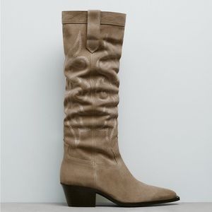 Zara Split Leather Cowboy Boots